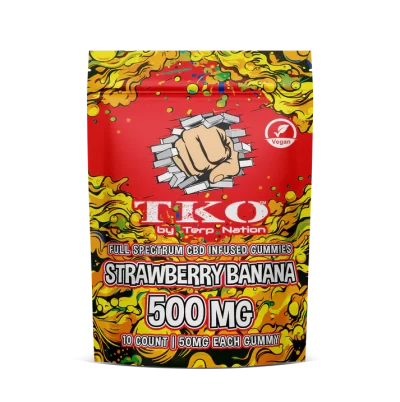 TKO: CBD Gummies - 50mg a piece, 10ct.  500mg per bag.